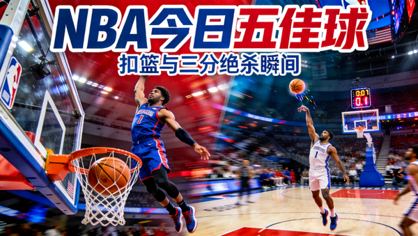NBA今日五佳球扣篮与三分绝杀瞬间封面画面